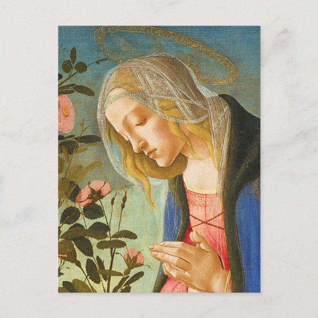 POSTAL ADORA VIRGEN DE NIÑO CRISTO DORMIDO (Anverso)