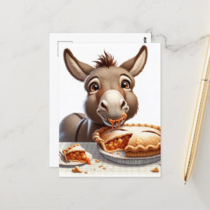 Postal Adorable Apple Pie Donkey