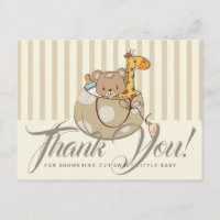 Adorable Baby Animals Cesta Baby Shower Gracias