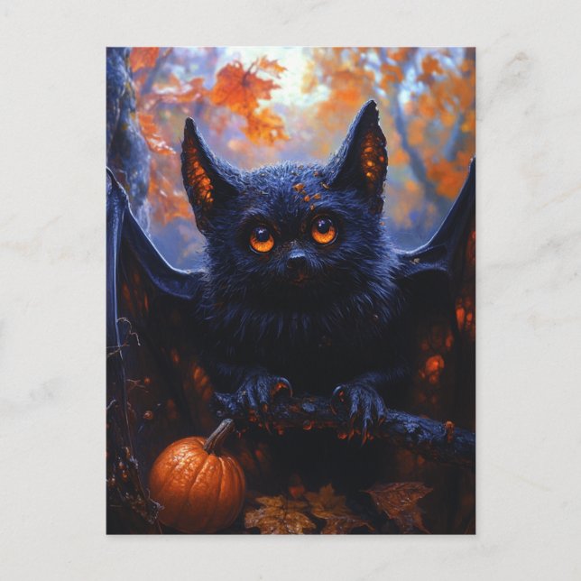 Postal Adorable Bat Halloween (Anverso)