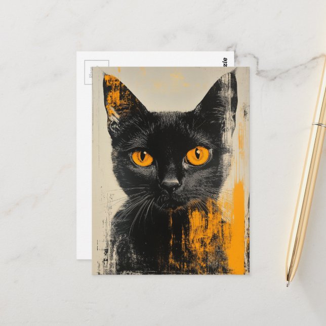 Postal adorable black kitty (Anverso/Reverso In Situ)