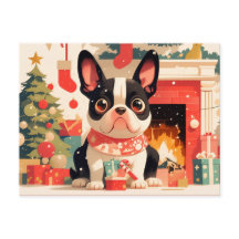 Adorable Bulldog Francés junto a la chimenea de Na