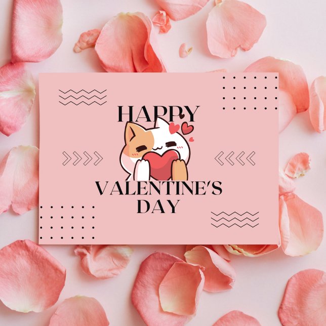 Postal Adorable Cat El día de San Valentín (Subido por el creador)