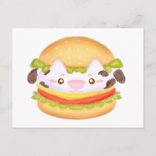 Postal Adorable Cow Hamburger (Anverso)