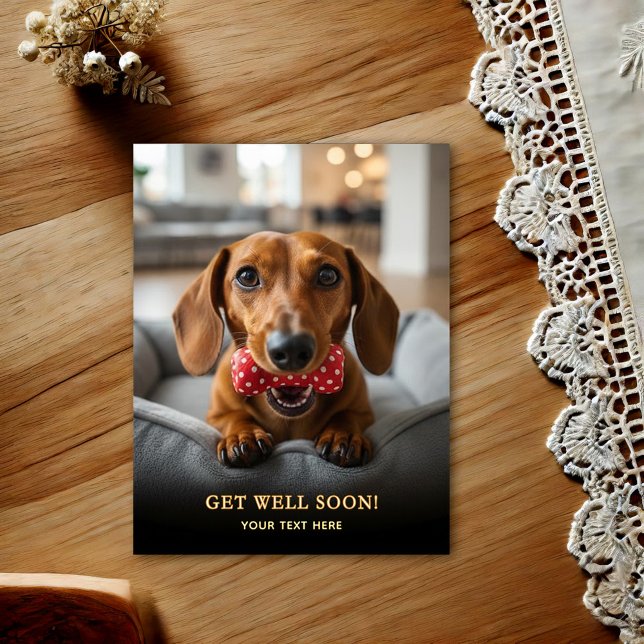 Postal Adorable Dachshund Get Well Postcard  (Subido por el creador)
