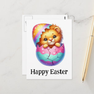 Postal Adorable divertido cachorro de león de Pascua