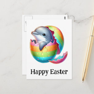 Postal Adorable Funny Cute Bebé Dolphin de Pascua