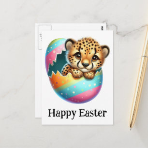 Postal Adorable Funny Cute Cheetah Cub de Pascua