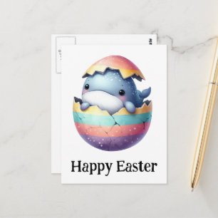 Postal Adorable Funny Cute Pascua Bebé Ballena