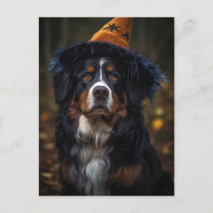 Postal Adorable Halloween Bernese Mountain Dog