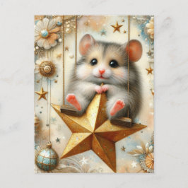 Postal Adorable Hamster se balancea en el giro de la estr