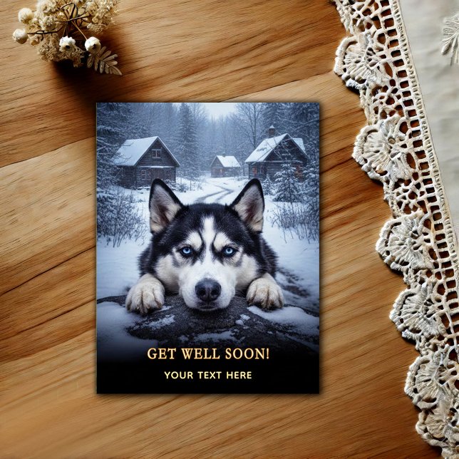 Postal Adorable Husky Siberiano Recupérate  (Subido por el creador)