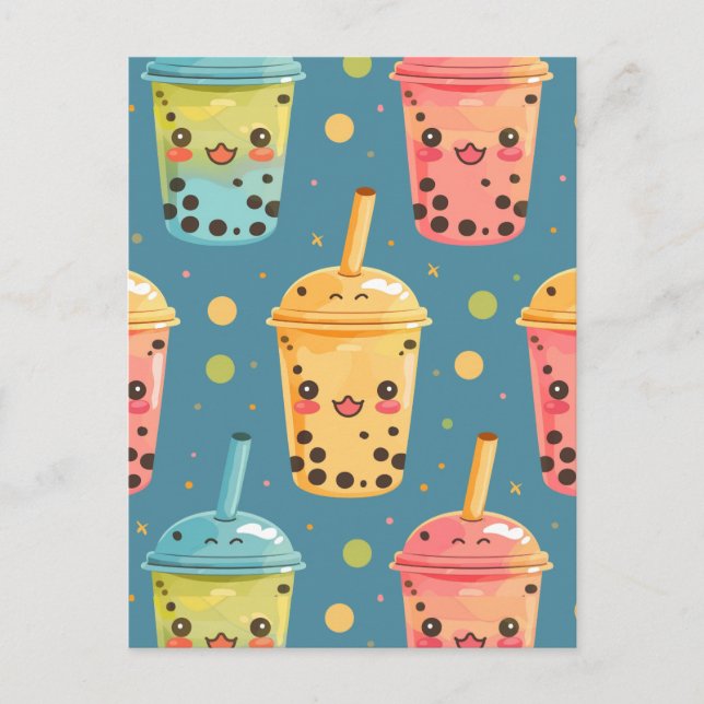 Postal Adorable Kawaii Boba Bebe Design (Anverso)