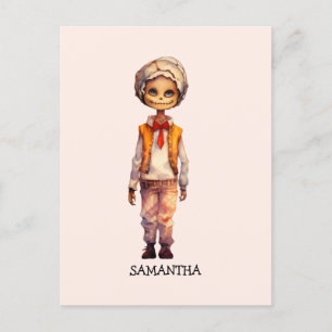 Postal Adorable Kid Zombie - Cute Halloween