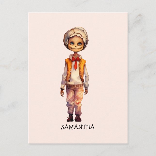 Postal Adorable Kid Zombie - Cute Halloween (Anverso)