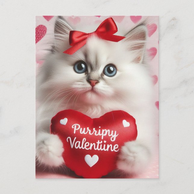 Postal Adorable Kitten Valentine (Anverso)