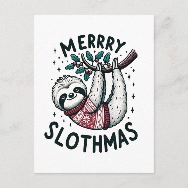Postal Adorable Merrry Slothmas (Anverso)