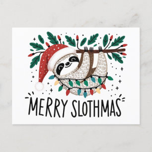 Postal Adorable Merry Slothmas