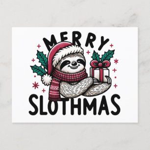 Postal Adorable Merry Slothmas