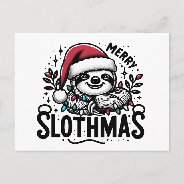 Postal Adorable Merry Slothmas (Anverso)