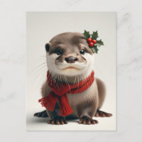Adorable nutria de Navidad