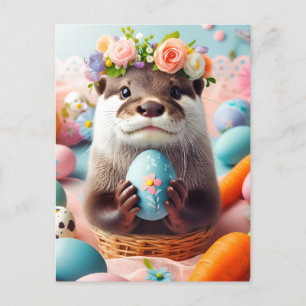 Postal Adorable Otter Easter