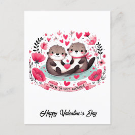 Postal Adorable Otter pun Valentine