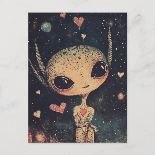 Postal Adorable pequeño extranjero (Anverso)