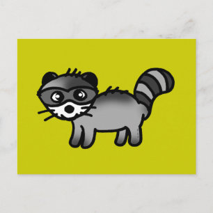 Postal adorable personalizado animal de mapache
