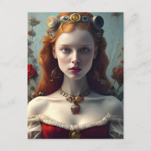 Postal Adorable Redhead Princess AI Arte Generado
