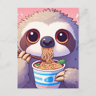 Postal Adorable Sloth Comating Ramen