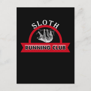 Postal Adorable Sloth Running Club para los amantes de la