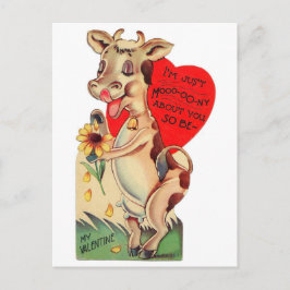 Postal Adorable Valentine Cow