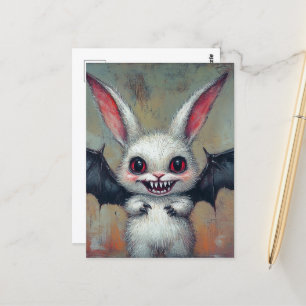 Postal Adorable Vampire Bat Bunny