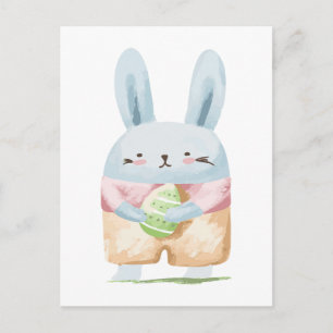 Postal Adorable Watercolor Easter Bunny