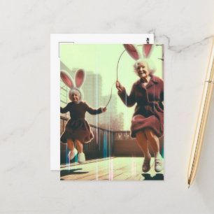 Postal Adorables Abuelitos De Pascua Jumping Rope Glitch