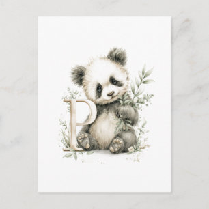 Postal Adorables animales bebés en acuarela con letras de