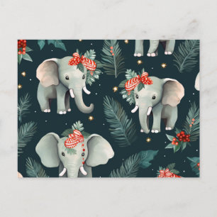 Postal Adorables Elefantes Saludos de Navidad