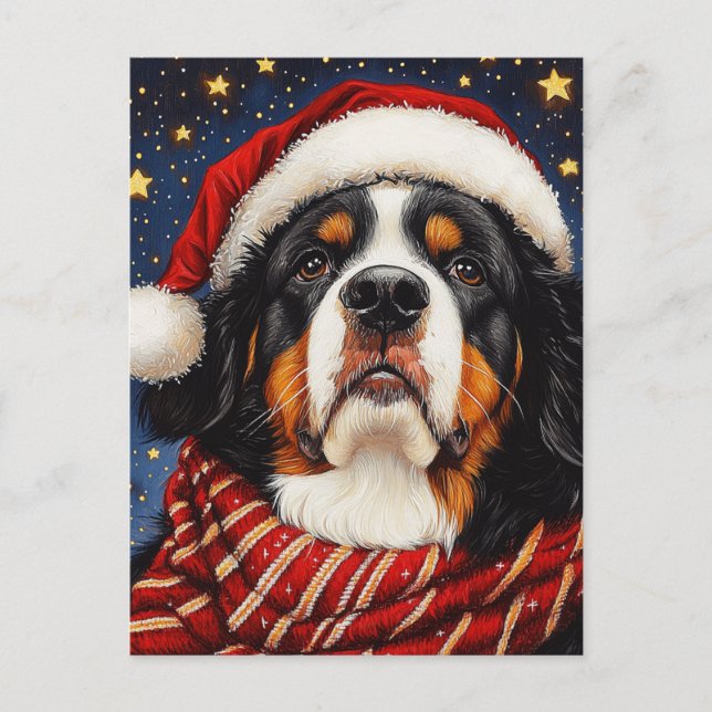 Postal Adorables Navidades Bernese Mountain Dog (Anverso)