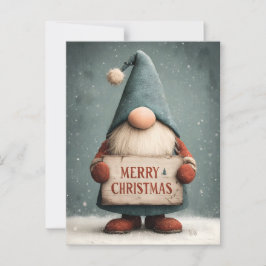Postal Adorables Navidades Gnome celebrando "Feliz Navida