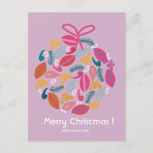 Postal adorables navidades rosados personalizados