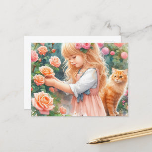 Postal Adorables Rosas para la selección de niños con Gin