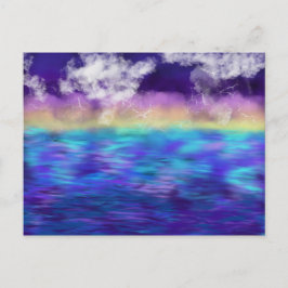 Postal Adoración Art Amarillo Aqua Azul Púrpura Oct 2017