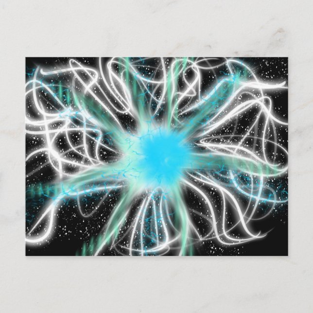 Postal Adoración Art Aqua White Blue en negro Oct 2017 ES (Anverso)