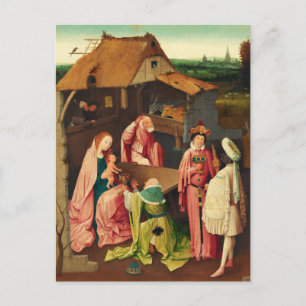 Postal Adoración de los Magos por Hieronymus Bosch