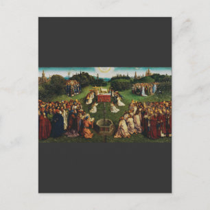 Postal Adoración del Cordero Místico de Jan van Eyck Arte