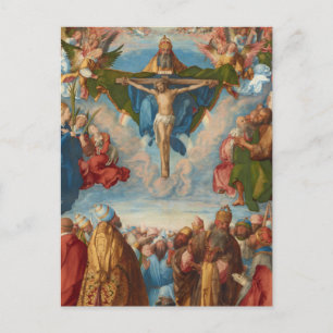 Postal Adoración del detalle de la Trinidad por Albrecht 