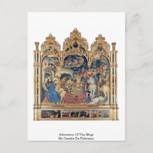 Postal Adoración Del Magi Por Gentile Da Fabriano