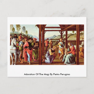 Postal Adoración Del Magi Por Pietro Perugino