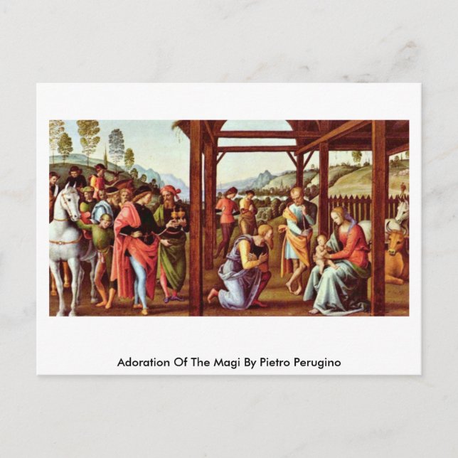 Postal Adoración Del Magi Por Pietro Perugino (Anverso)